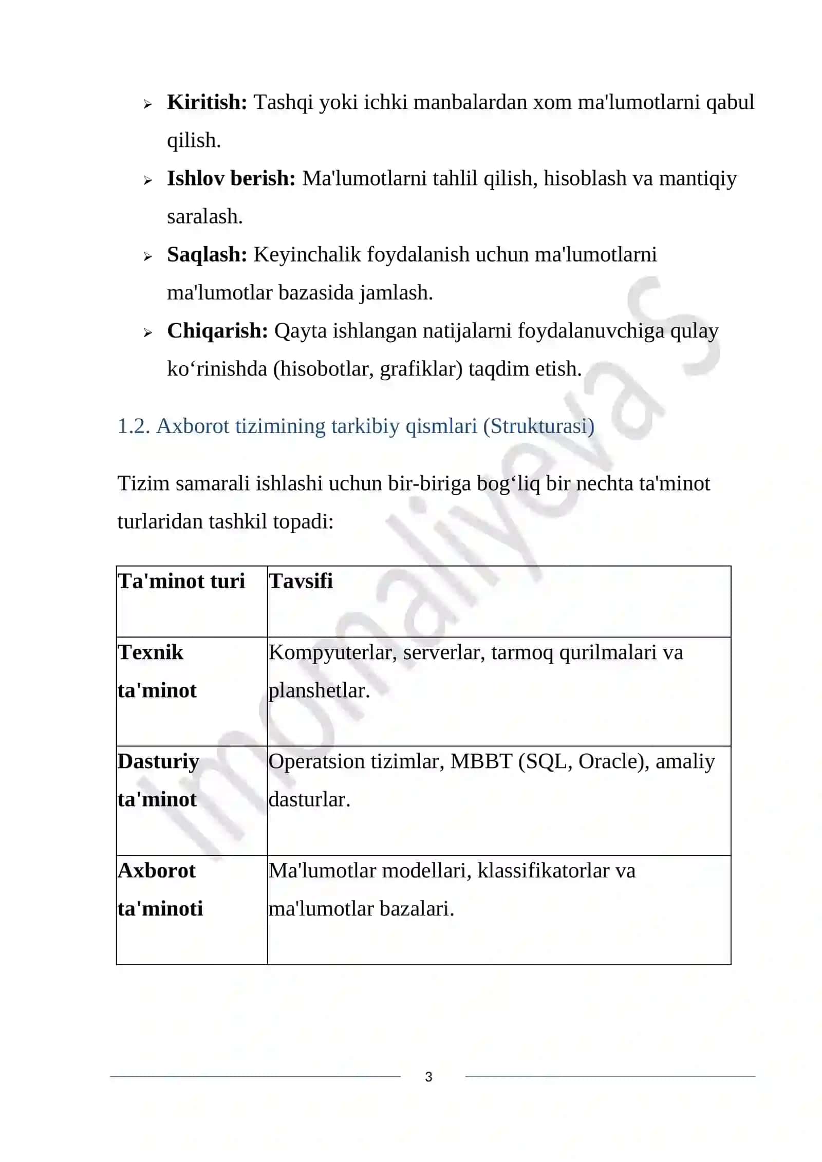 Axborot tizimlari tushunchasi va klassifikatsiyasi 3