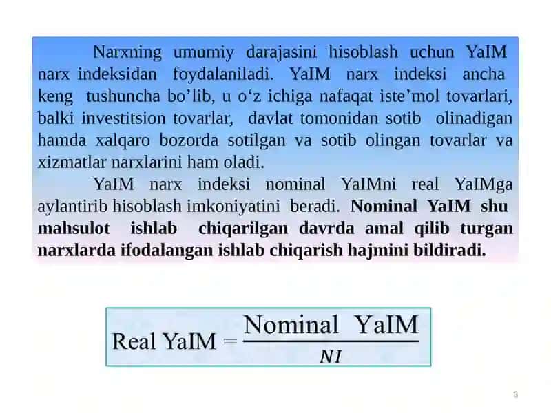 YaIM narxindeksi 3