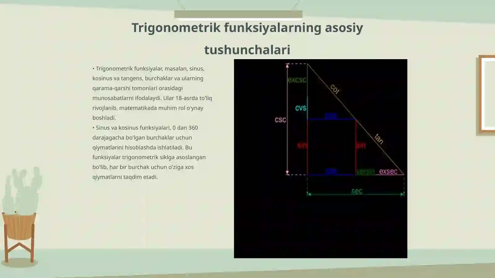 Trigonometrik funksiyalar yordamida akslantirishlar 3