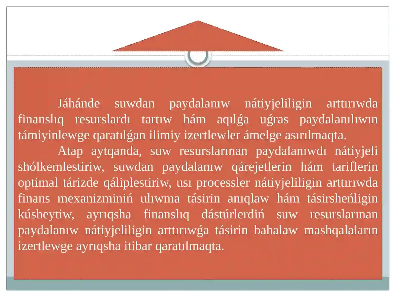 Suw xojalıǵı boyınsha 3