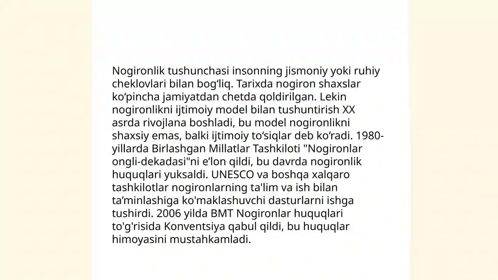 Nogironlik shunchaki so'z bo'lgan holat 3