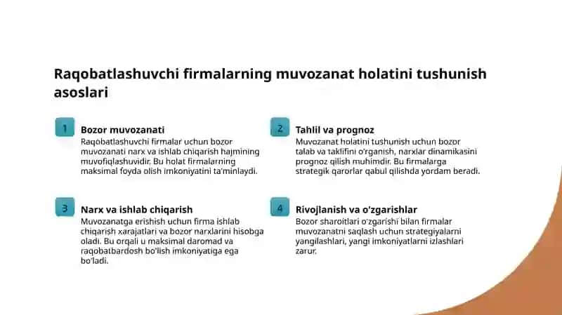 Raqobatlashuvchi firmaning muvozanat holati 3