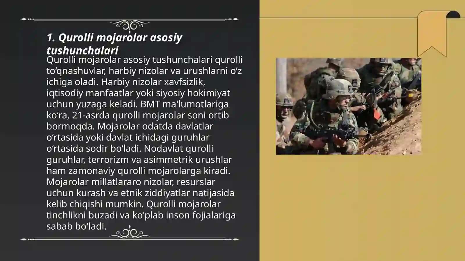 Qurolli mojarolar asosiy tushunchalari 3