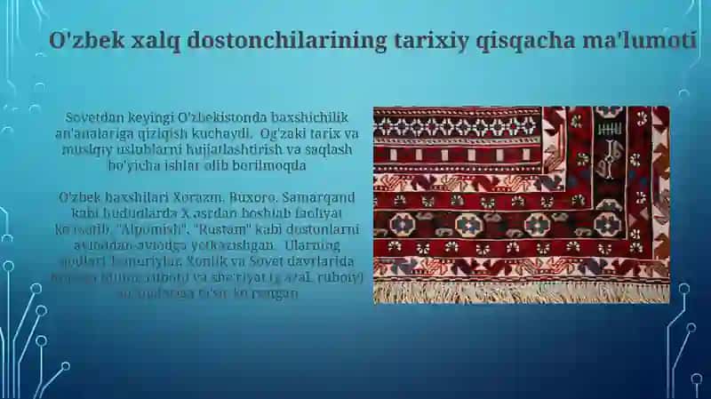 O'zbek xalq dostonchilarining tarixiy qisqacha ma'lumoti 3