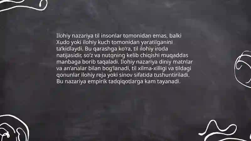 Tilning paydo bo'lishi to'g'risidagi nazariyalar 3