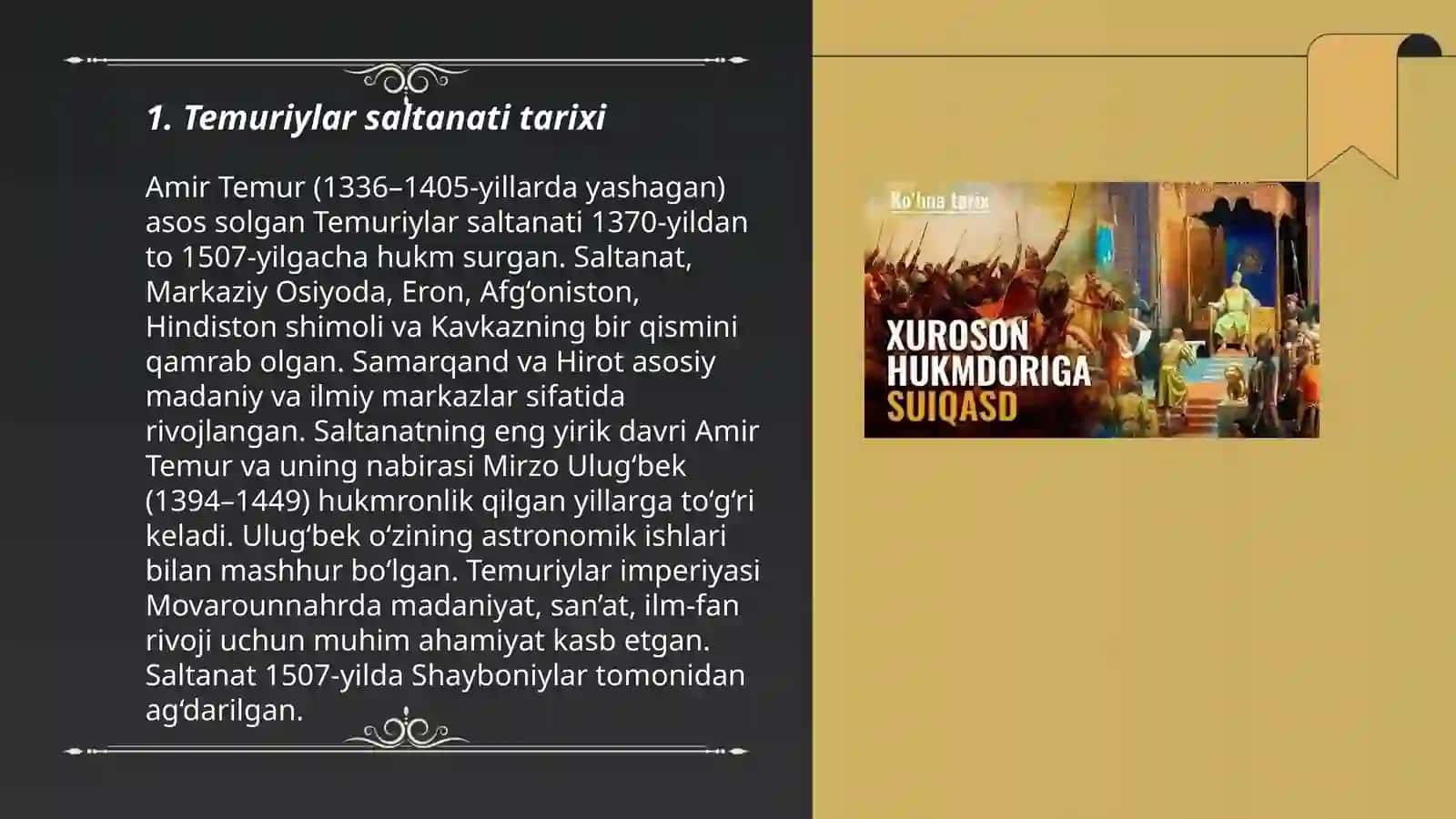 Temuriylar davrida Movorounahr va Xuroson 3