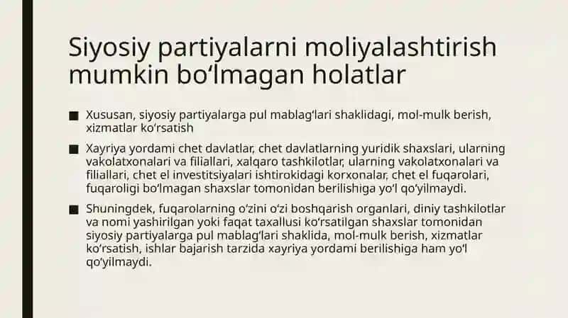 Siyosiy partiyalarni moliyalashtirish 3