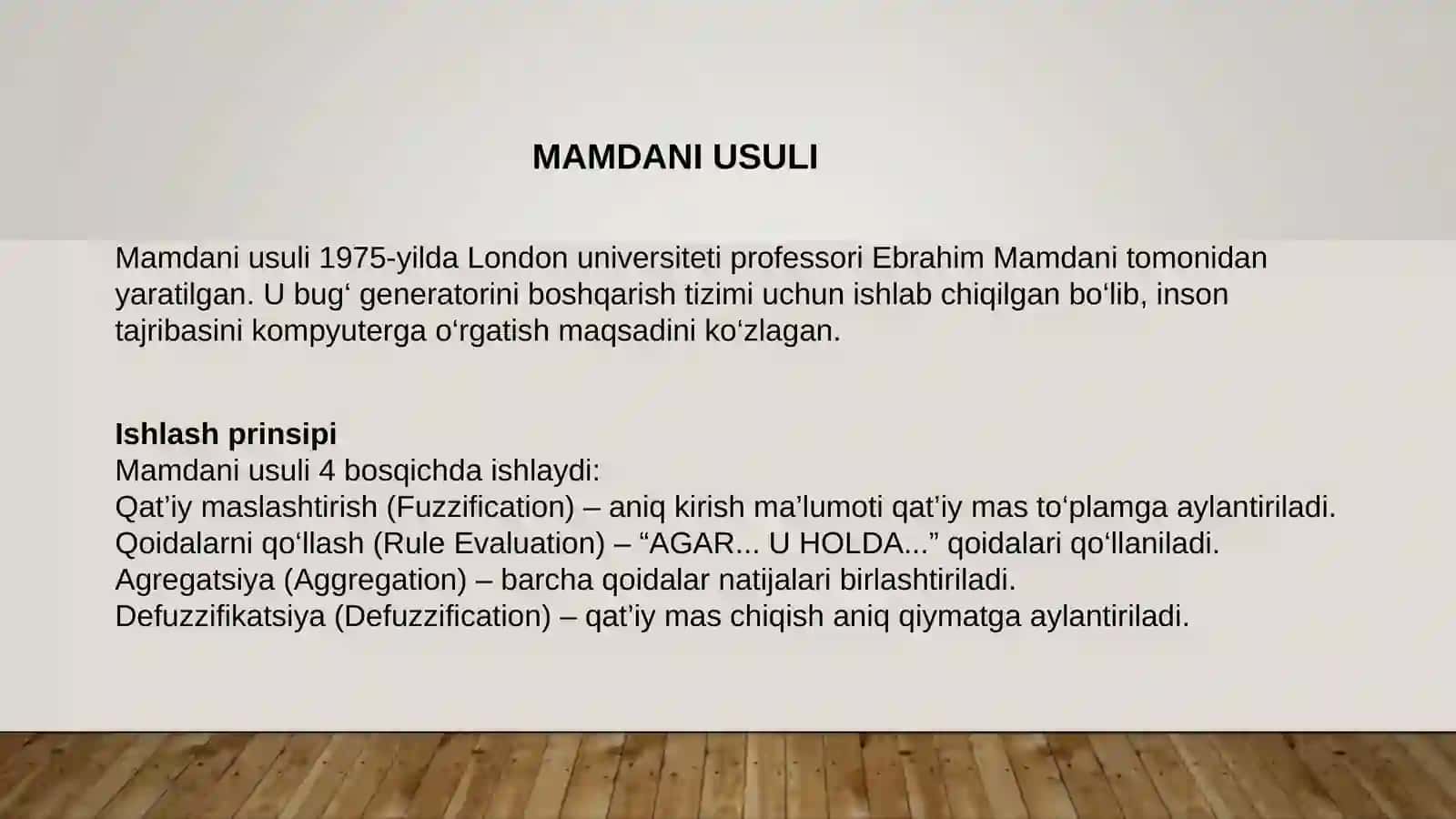 Mamdani, Sugeno va Sukamoto 3