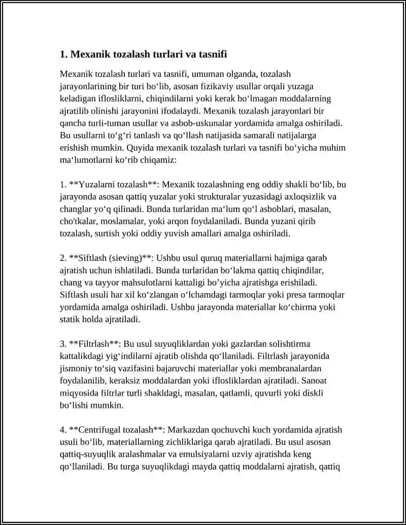 TOZALASH TURLARI VA TASNIFI 3