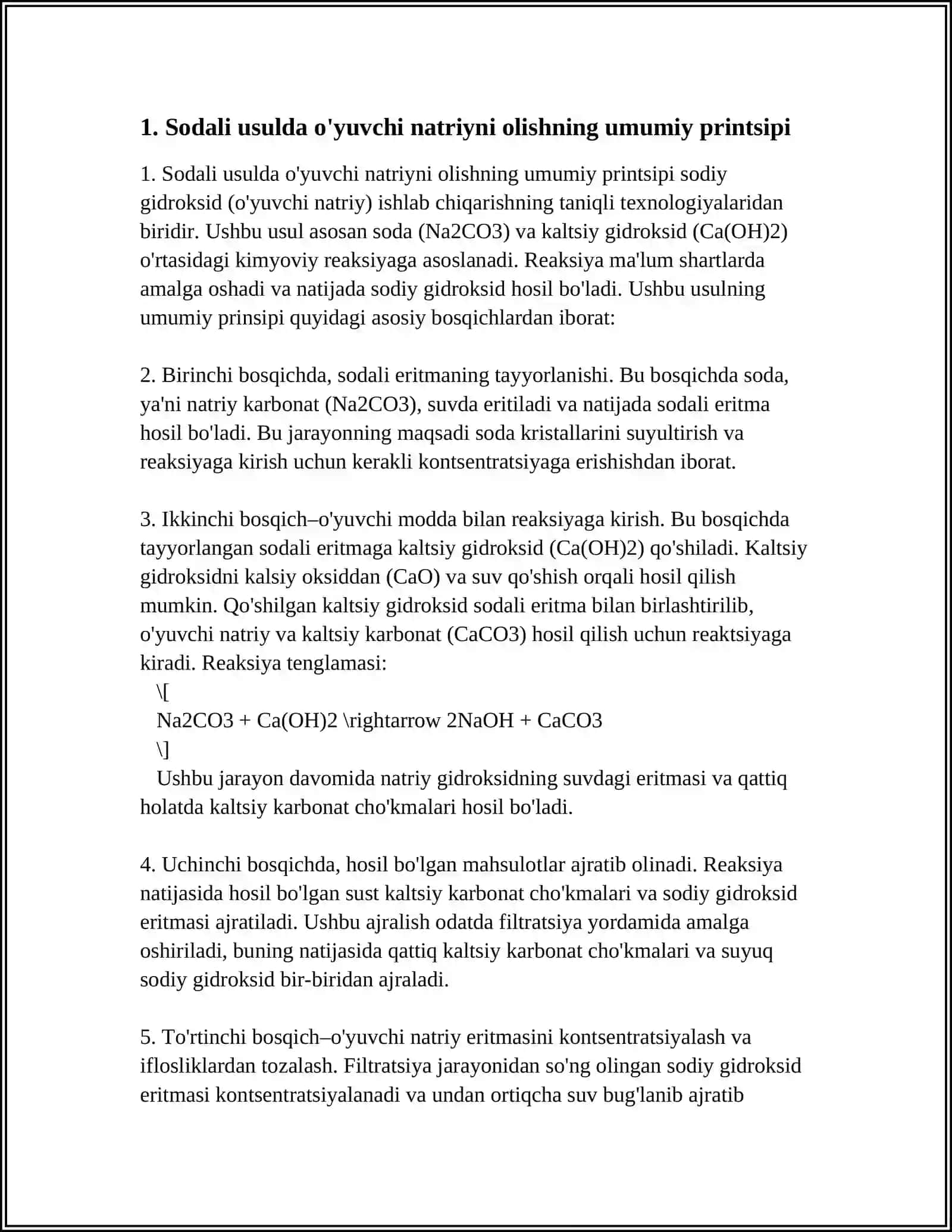 SODALI USULDA O'YUVCHI NATRIYNI OLISH 3