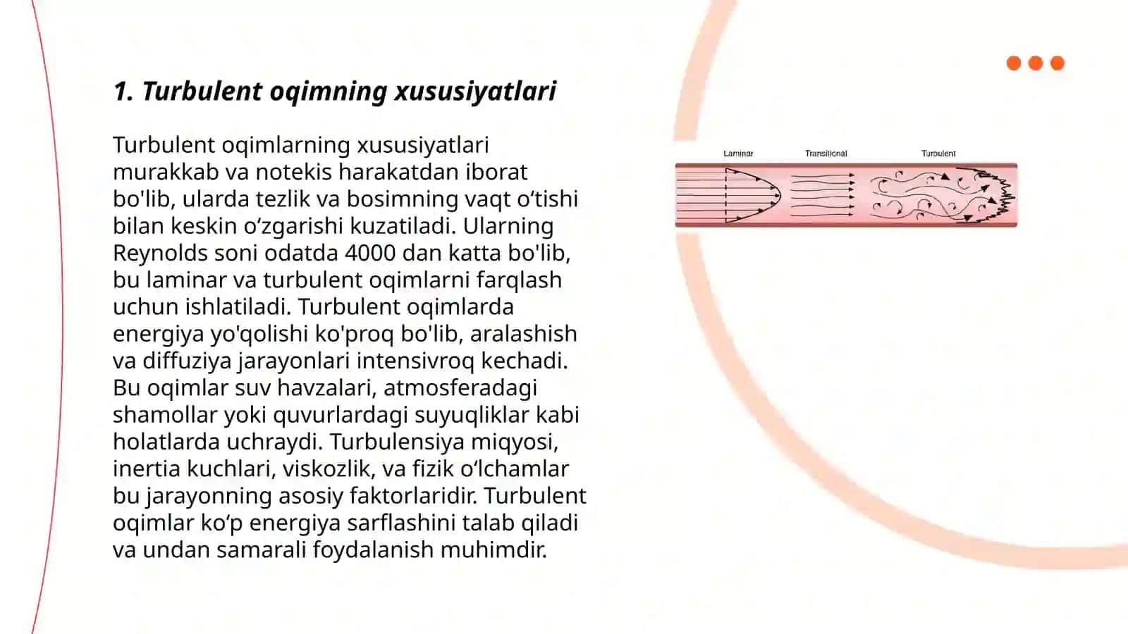 Turbulent harakat rejimi.Amaliy misollar 3
