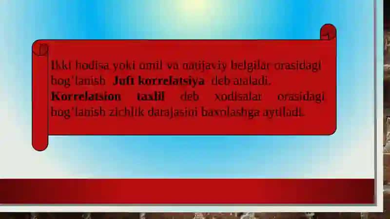 Juft Korrelatsiyon Taxlil 3