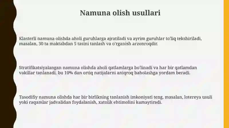 Namuna olish usullari 3