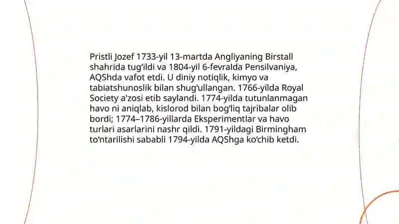 Pristli Jozefning hayoti va biografiyasi 3