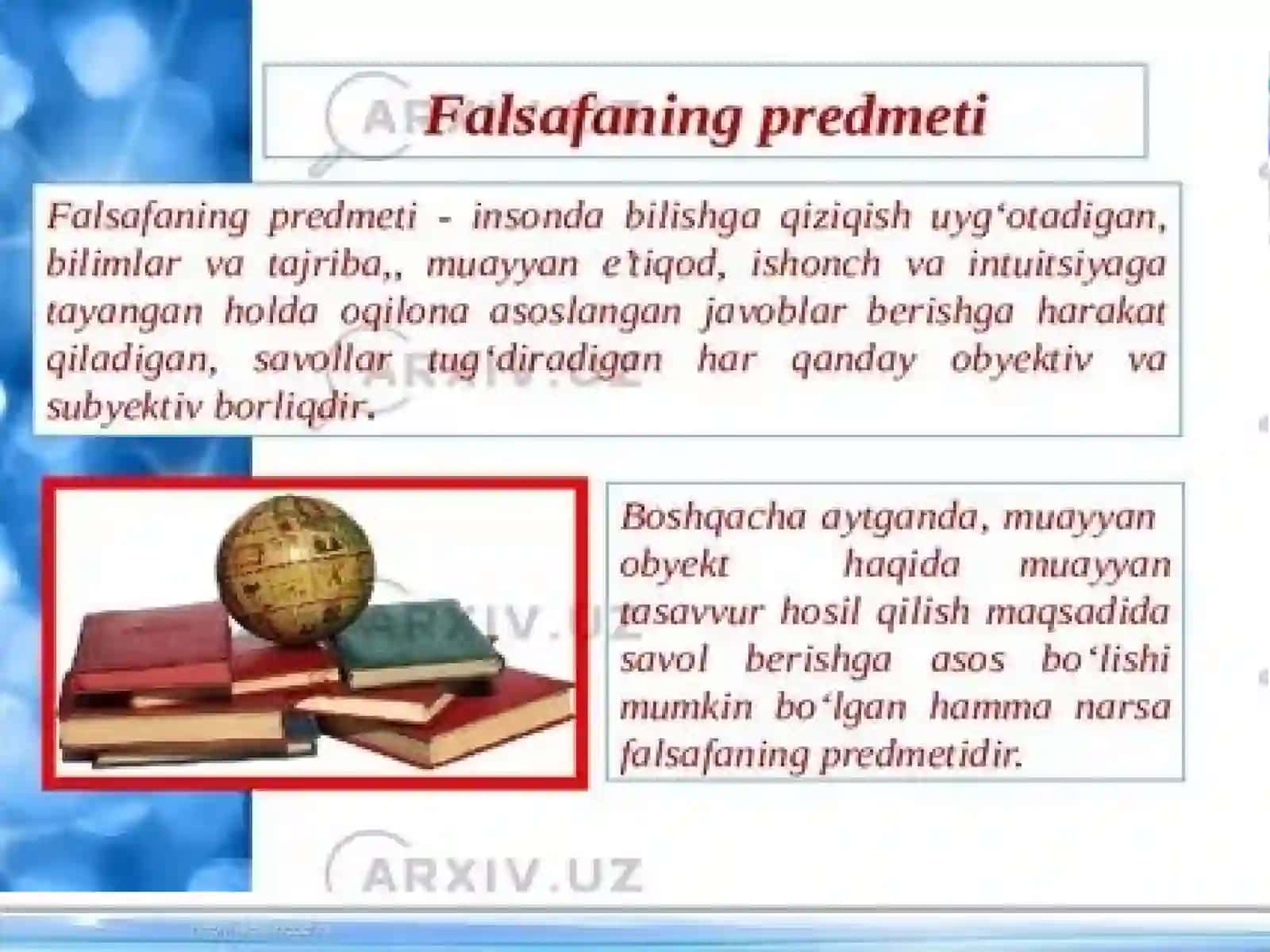 Falsafa dunyoni anglash usuli 3