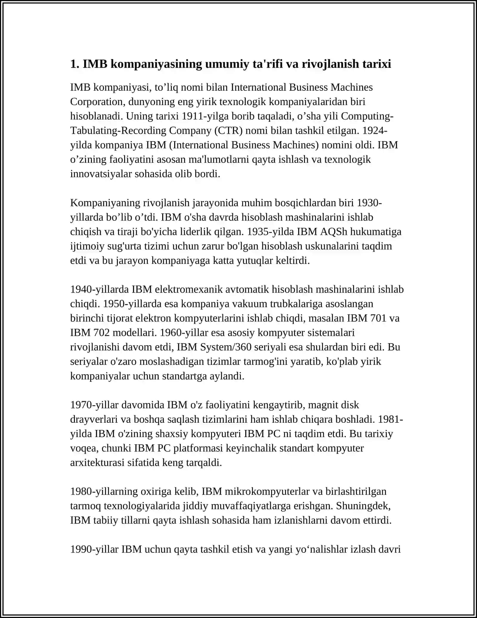 IMB KOMPANIYASI VA UNING ZAMONAVIY QURILMALARI 3