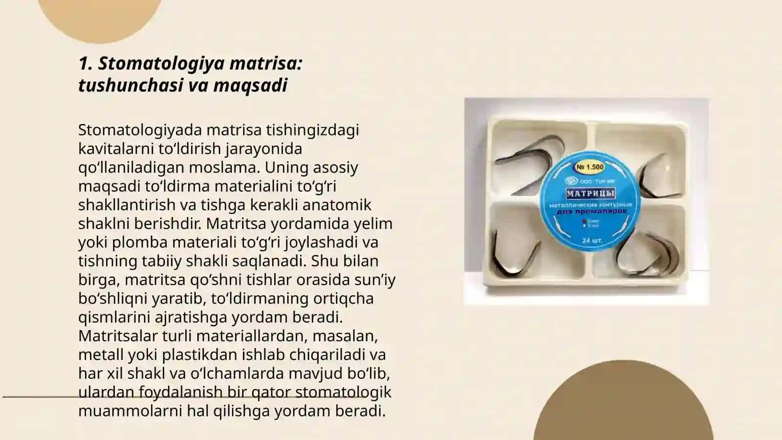 Stomatologiya matrisa haqida malumot 3