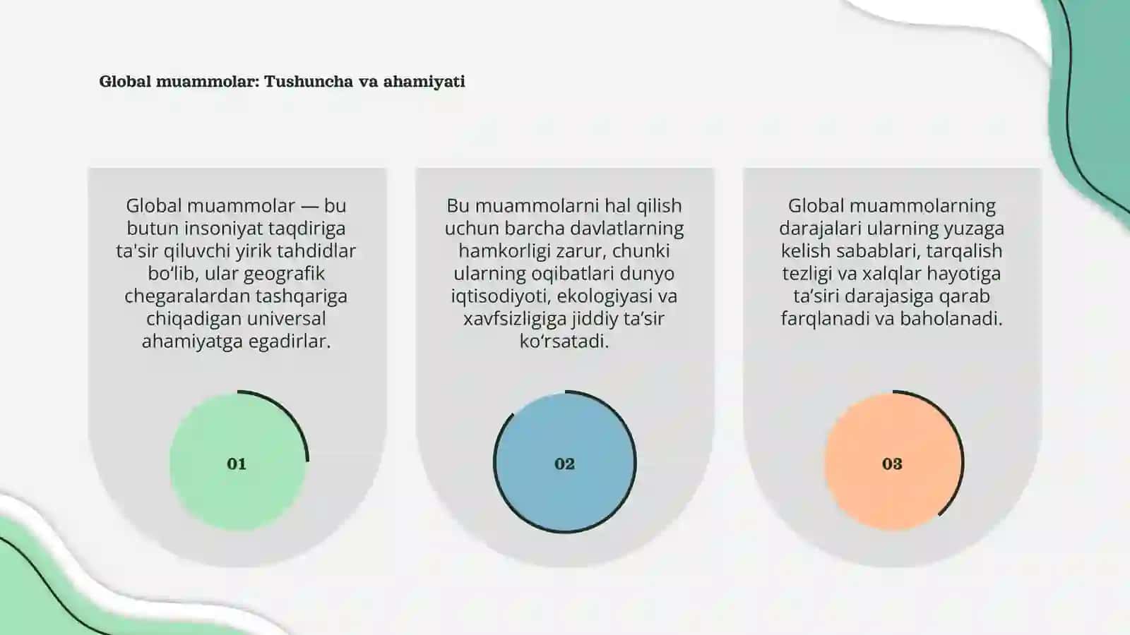 Global muammolarning mezonlari va darajalari 3