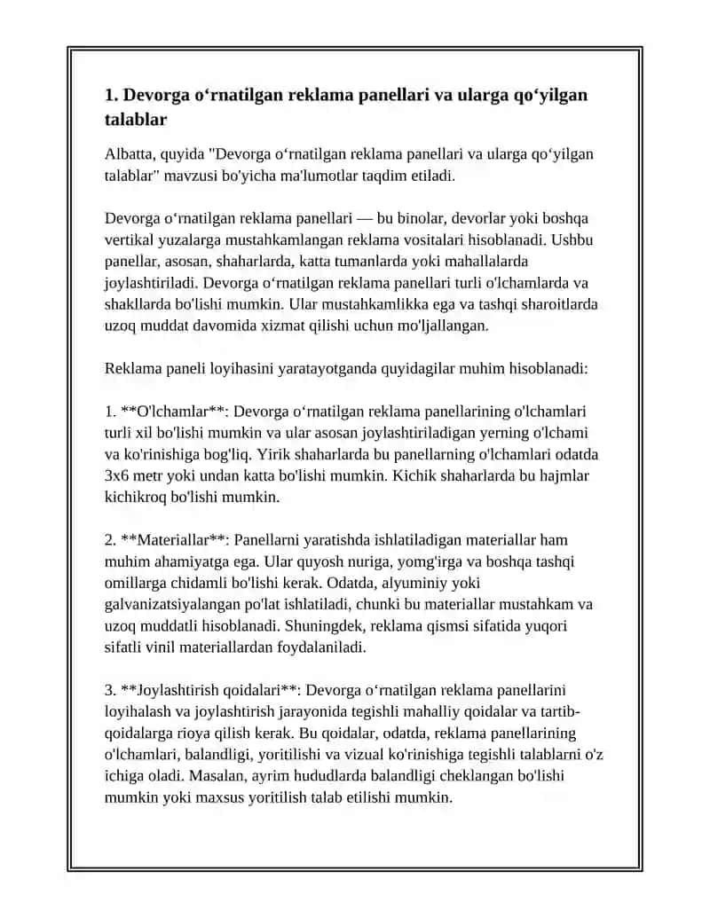 DEVOR TURLARI VA ULARGA QOʻYILGAN TALABLAR 3