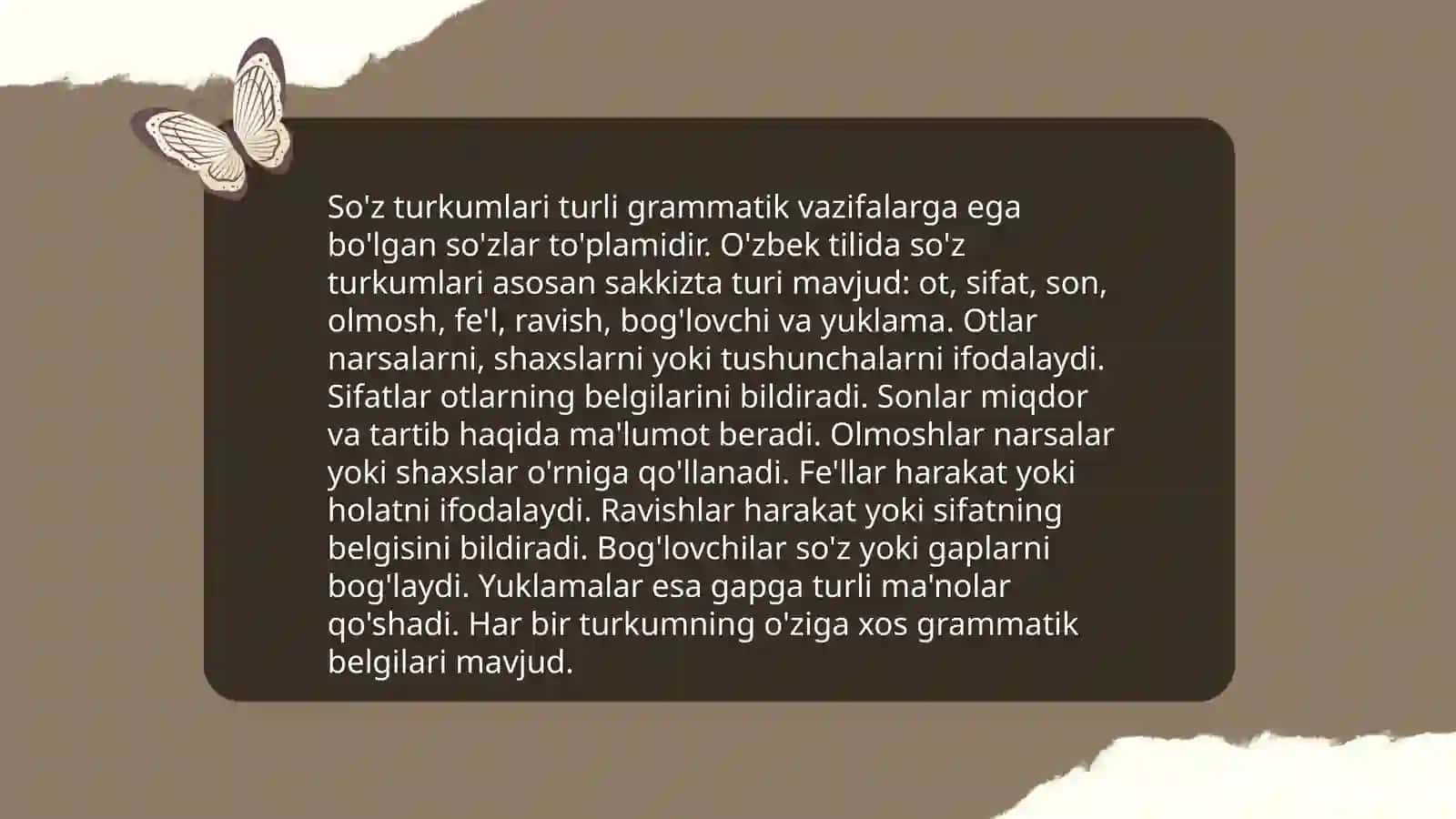 So'z turkumlari turlari 3