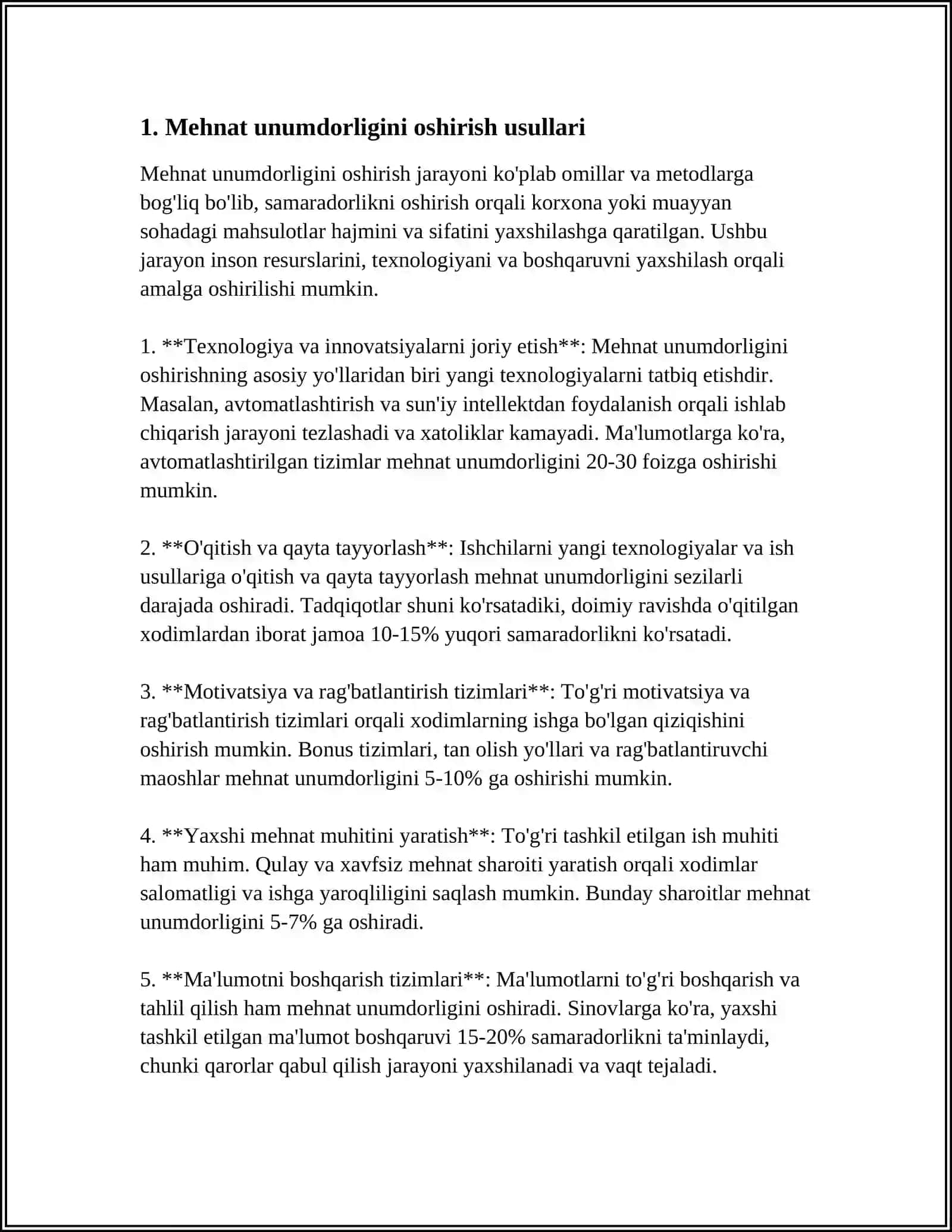 MEHNAT UNUMDORLIGI 3
