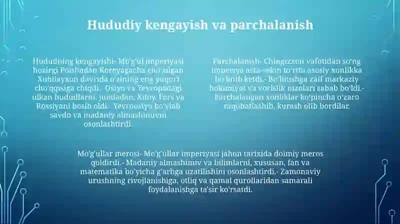 Chingizxon O'Limidan Keyin Mo'G'Ullar Imperiyasi 3