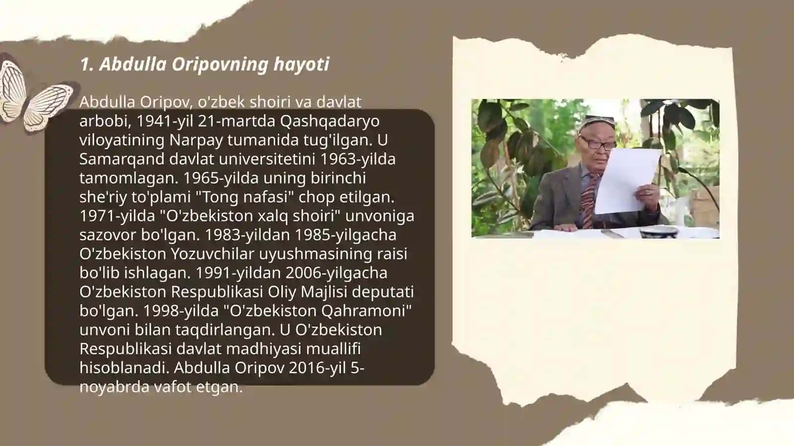 Abdulla Oripovning hayoti 3
