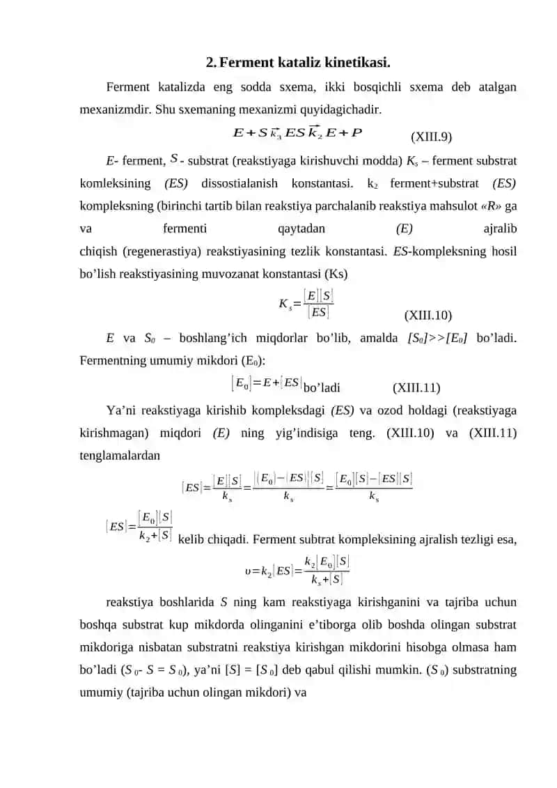 Fermentativ kataliz. Fermentlar 3