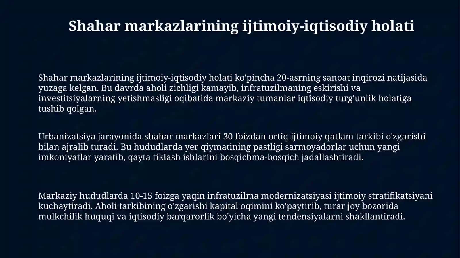 Shahar markazlaridagenterfikatsiyabosqichlari 3