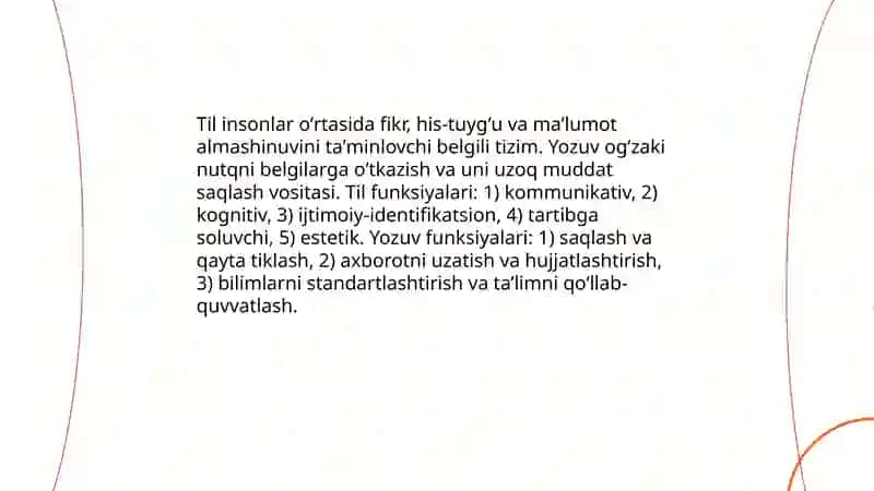 Til va yozuv: tushuncha va funksiyalari 3