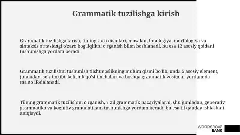 Grammatik tuzilishga kirish 3