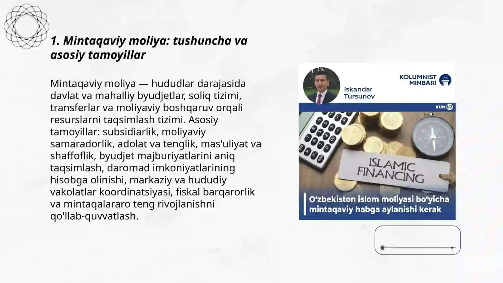 Mintaqaviy moliya 3