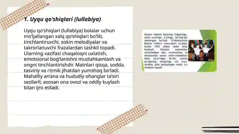 Xalq qo'shiqlari tasnifi 3