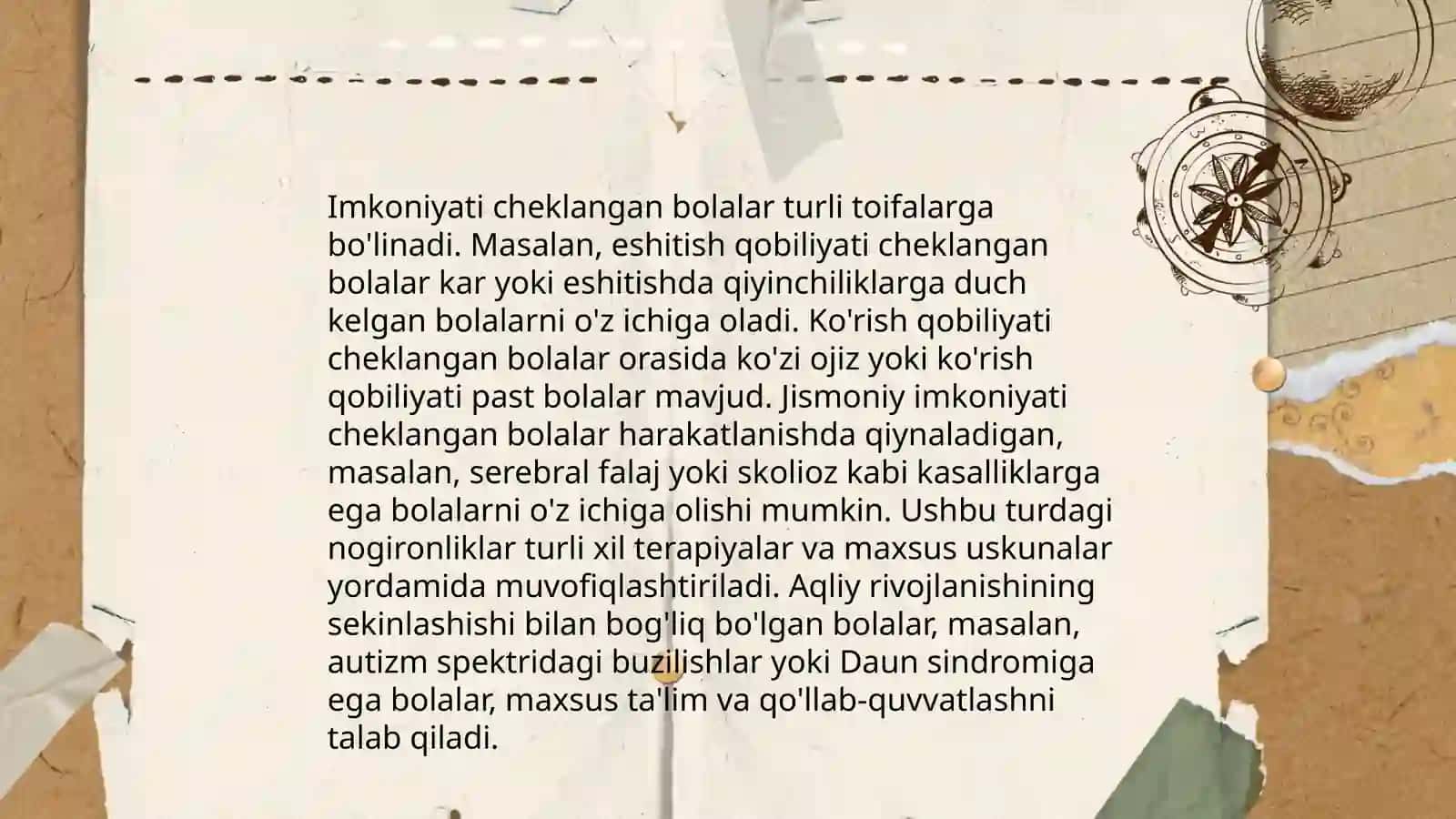 Imkoniyati cheklangan bolalar turlari 3