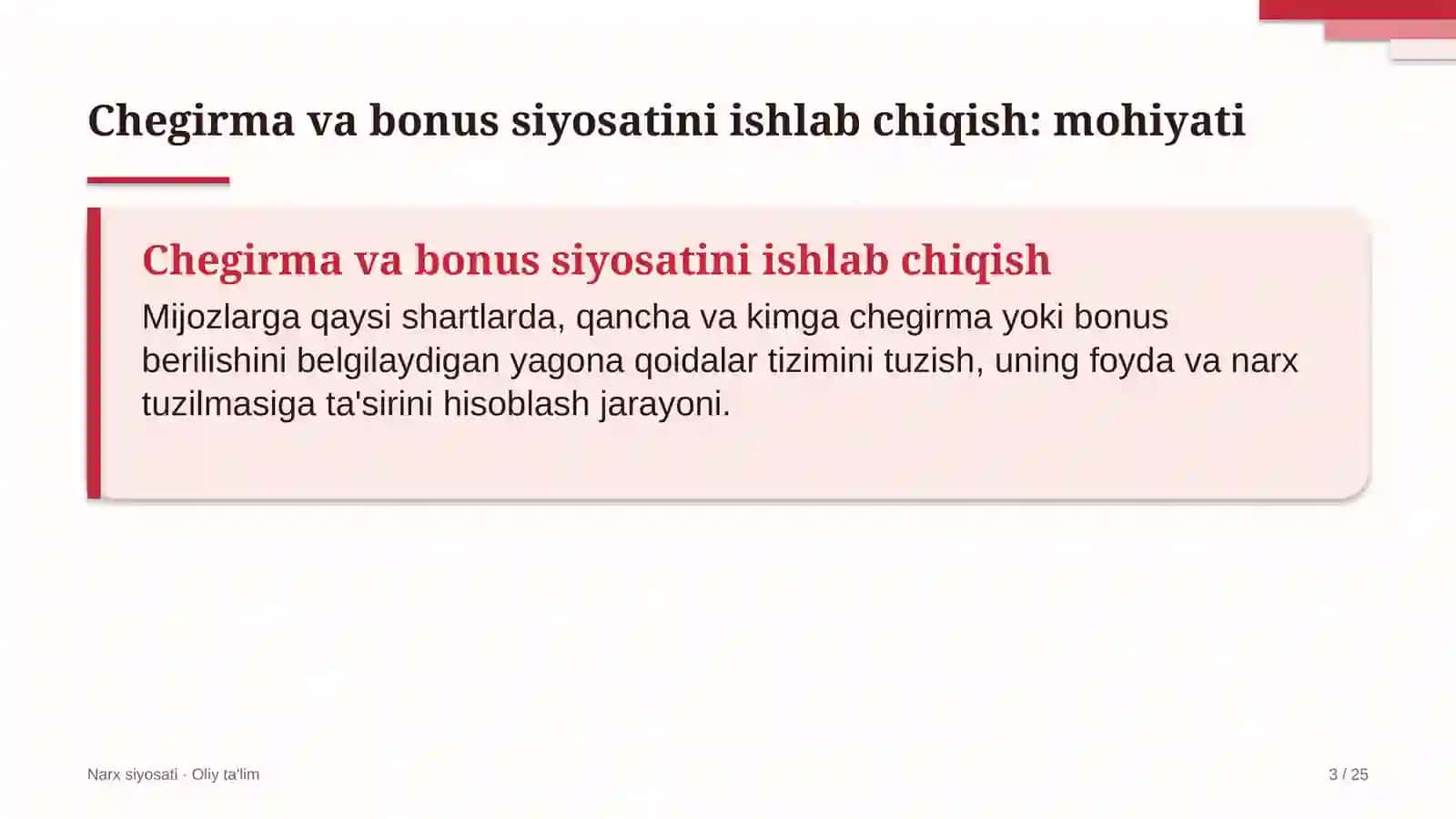 Fermer xo'jaliklarida chegirma va bonus siyosatini ishlab chiqish 3