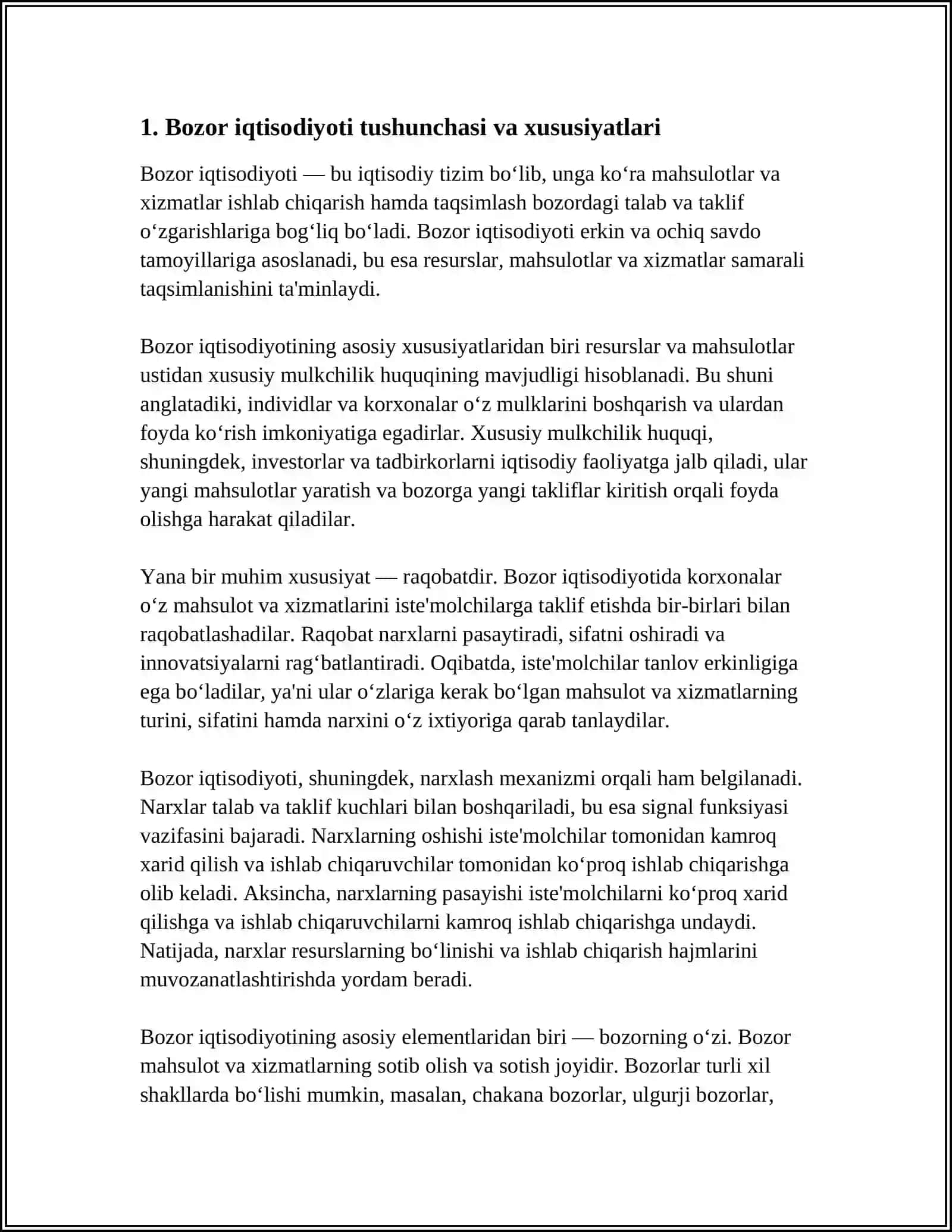 BOZOR IQTISODIYOTI VA UNING ASOSIY ELEMENTLARI 3