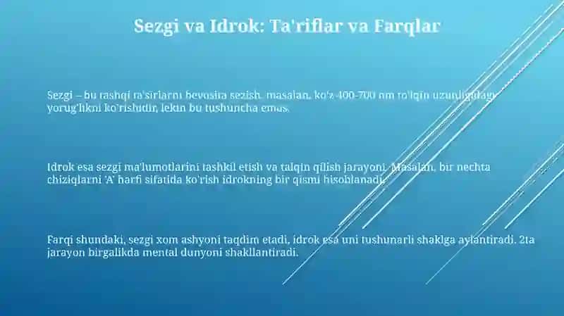 Sezgi va Idrok Ta'riflar 3