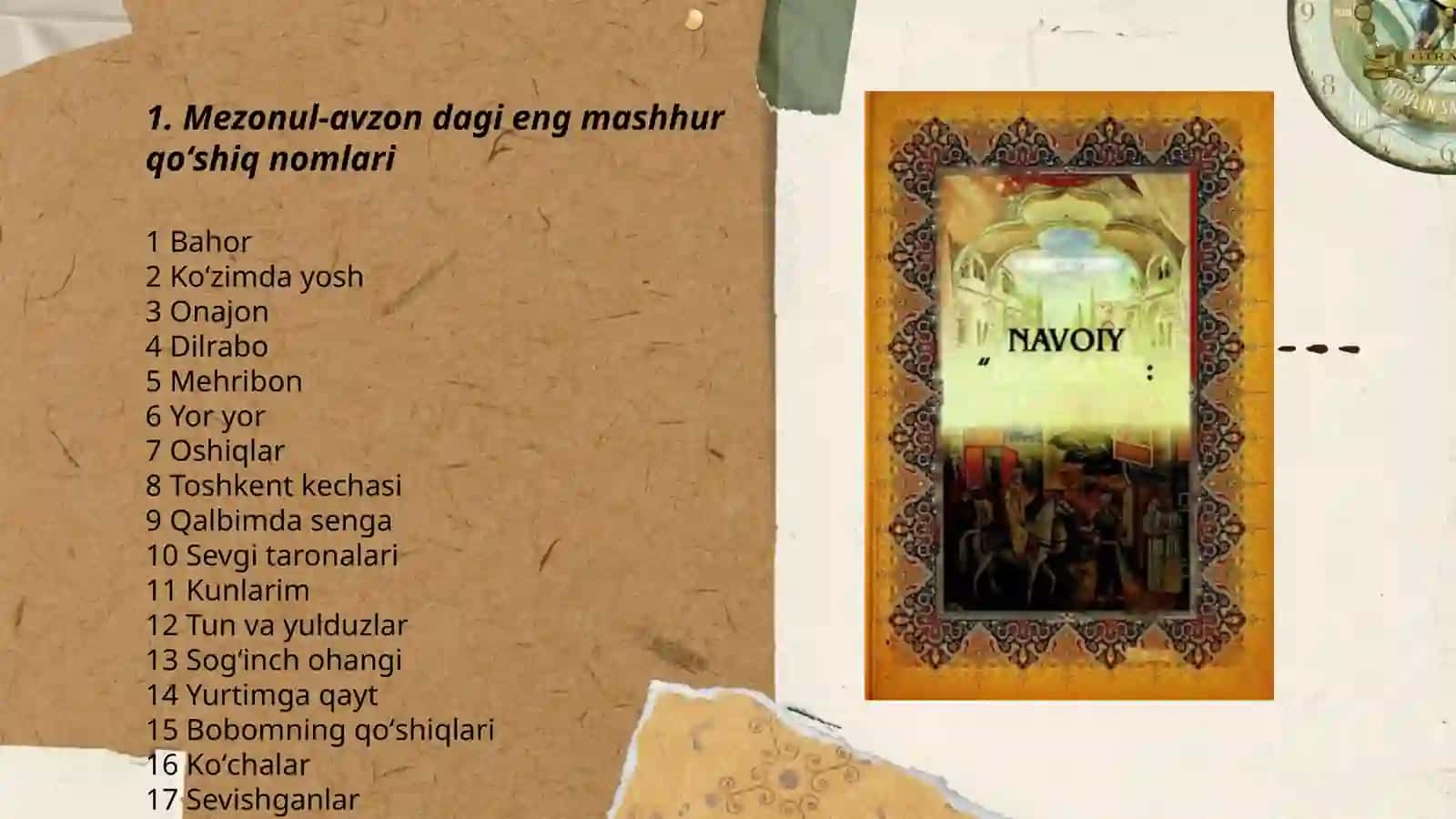 Mezonul-avzon dagi qoʻshiq nomlari 3