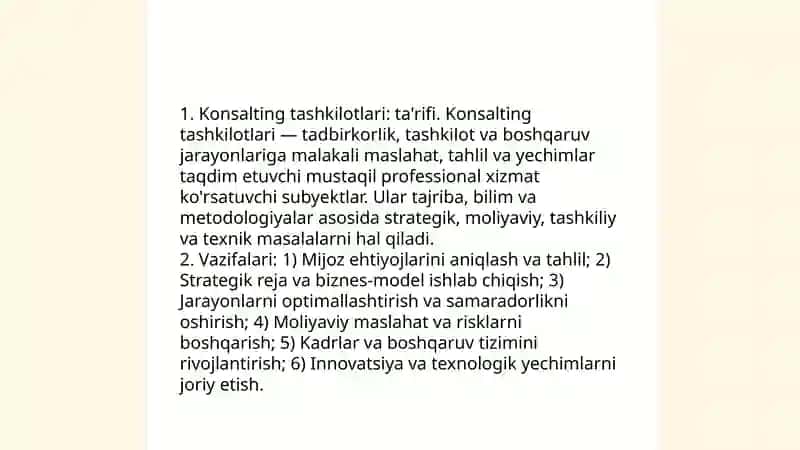Konsalting Tashkilotlar 3