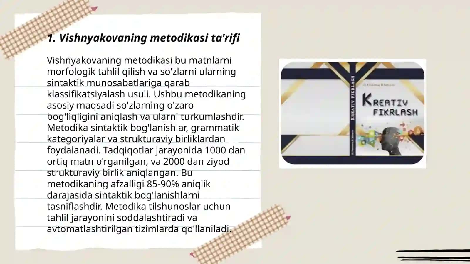 Vishnyakovaning katta yoshdagilar kreativlik darajasini aniqlash metodikasi 3