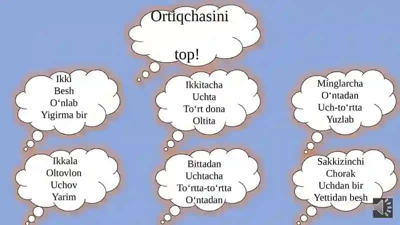 Son so‘z turkumi(davomi).Numerativlar(hisobso‘zlar) 3