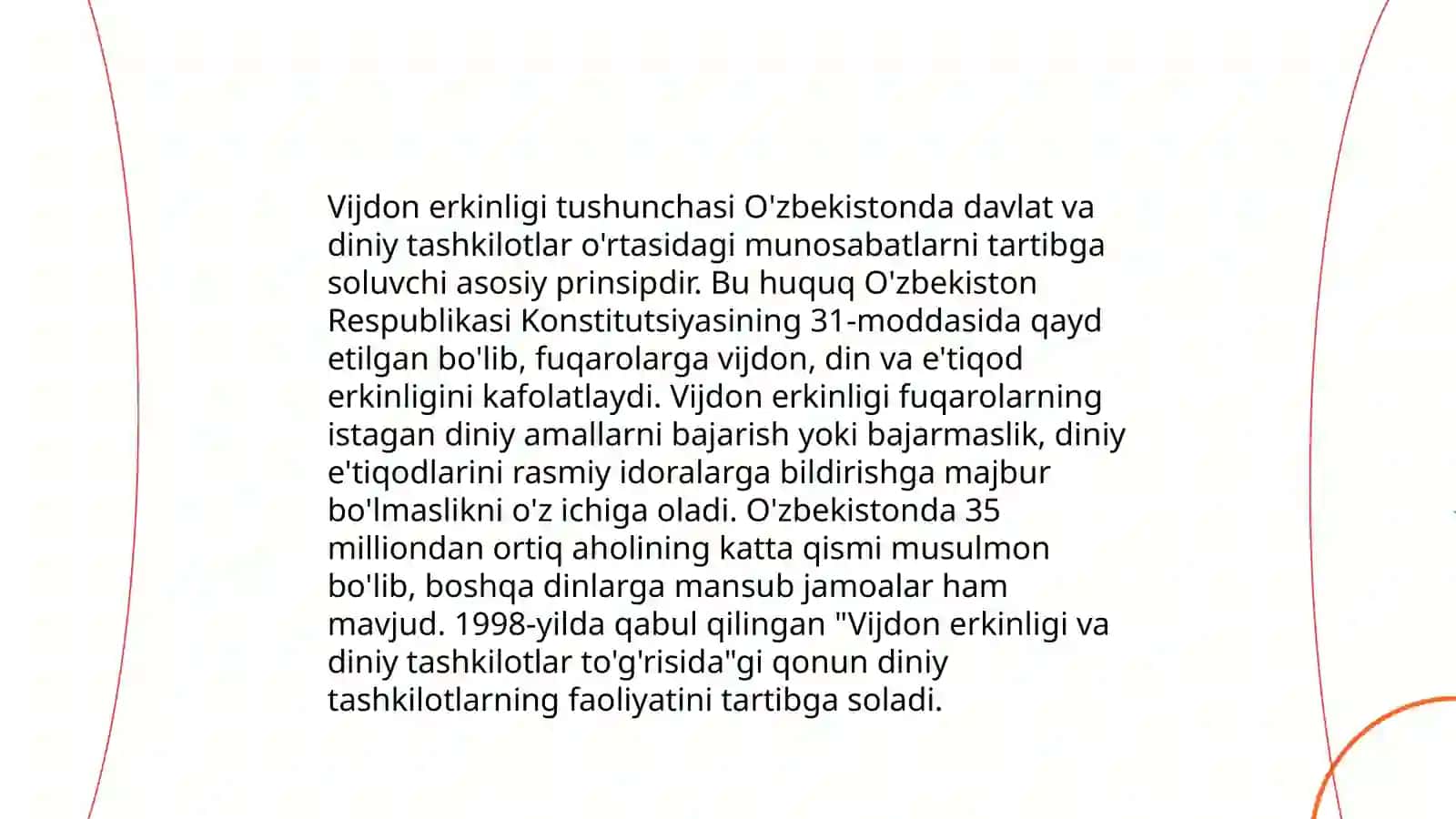 Vijdon va e'tiqod erkinligining ta'rifi 3