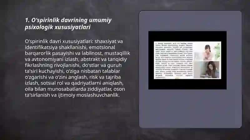 Oʻspirinlik davrining psixologik xususiyatlari 3