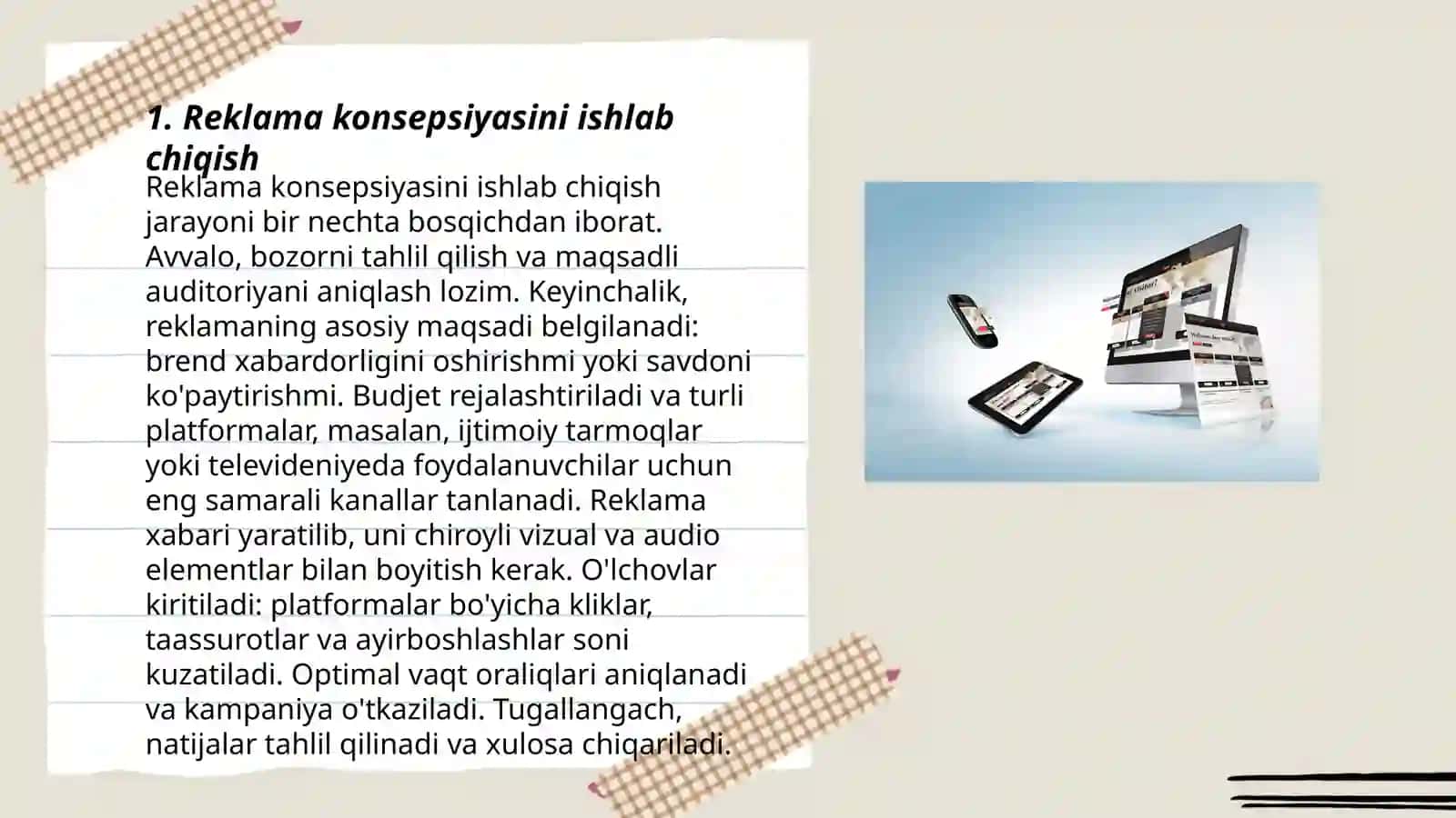 Reklama konsepsiyasini ishlab chiqish 3