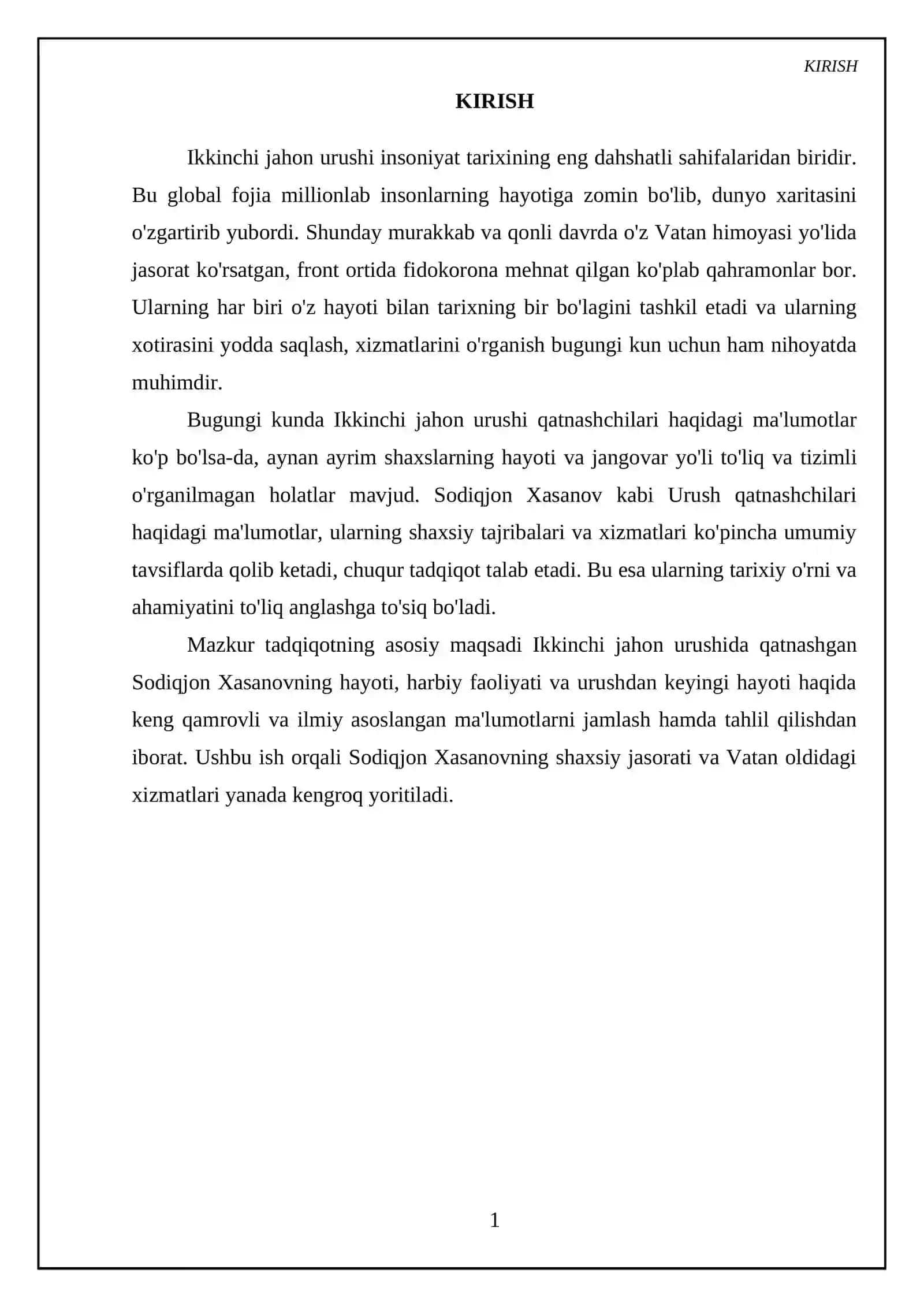Ikkinchi jahon urushida qatnashgan Sodiqjon Xasanov xaqida malumot 3