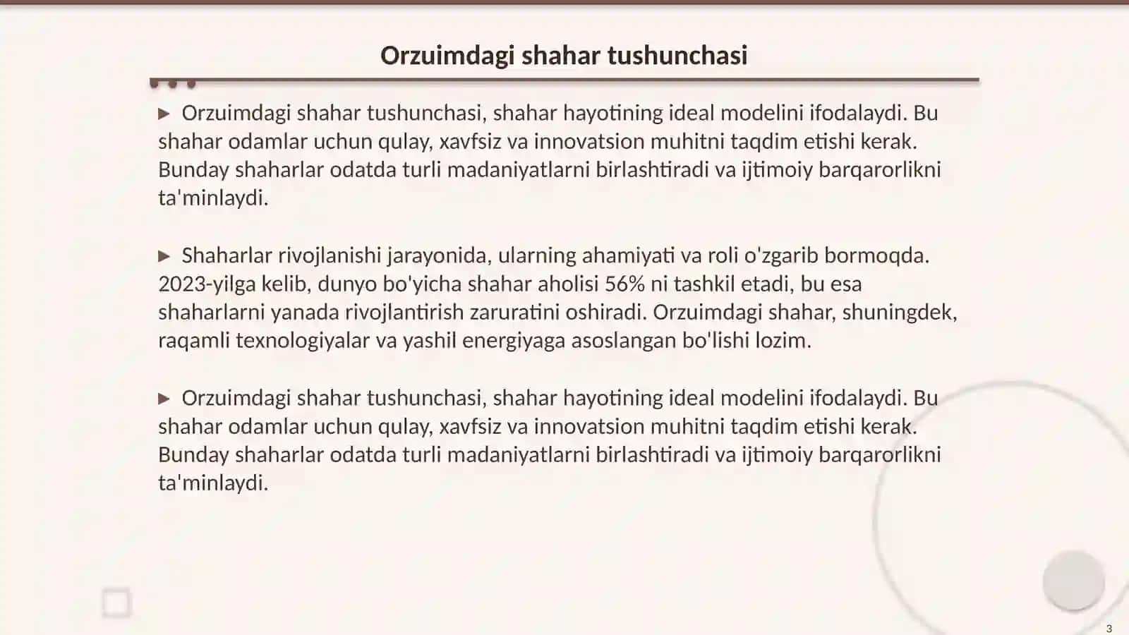 Orzuimdagi shahar mavzusida 3