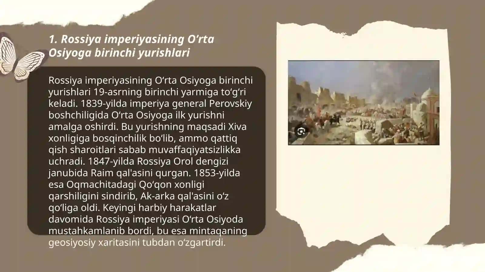 Rossiya imperiyasining oʻrta Osiyoga harbiy yurishlari 3