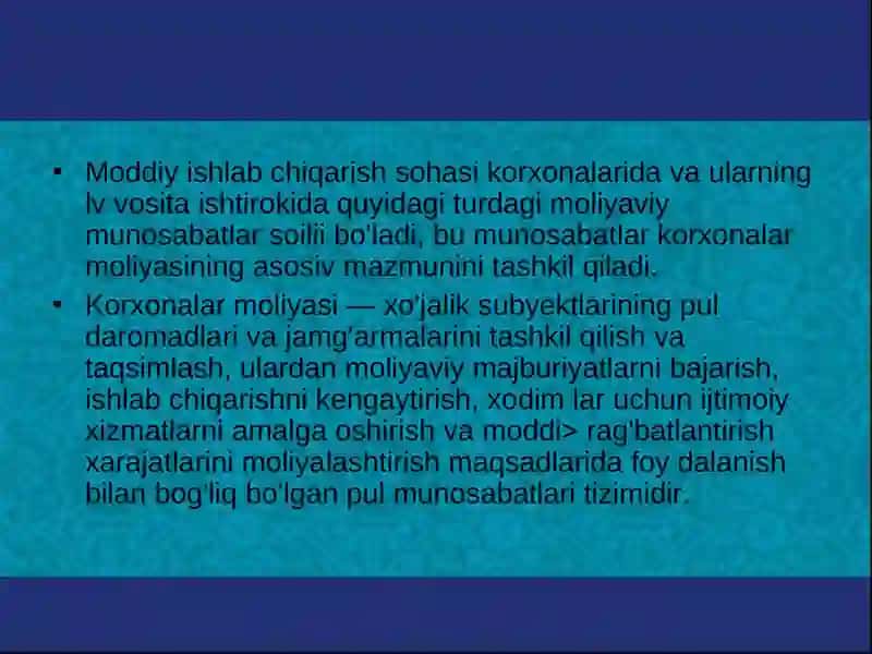 KORXONALAR MOLIYASI VA ULARNI TASHKIL ETISH 3