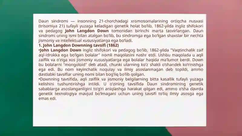 DAUN SINDROMI HAQIDA MA’LUMOT 3