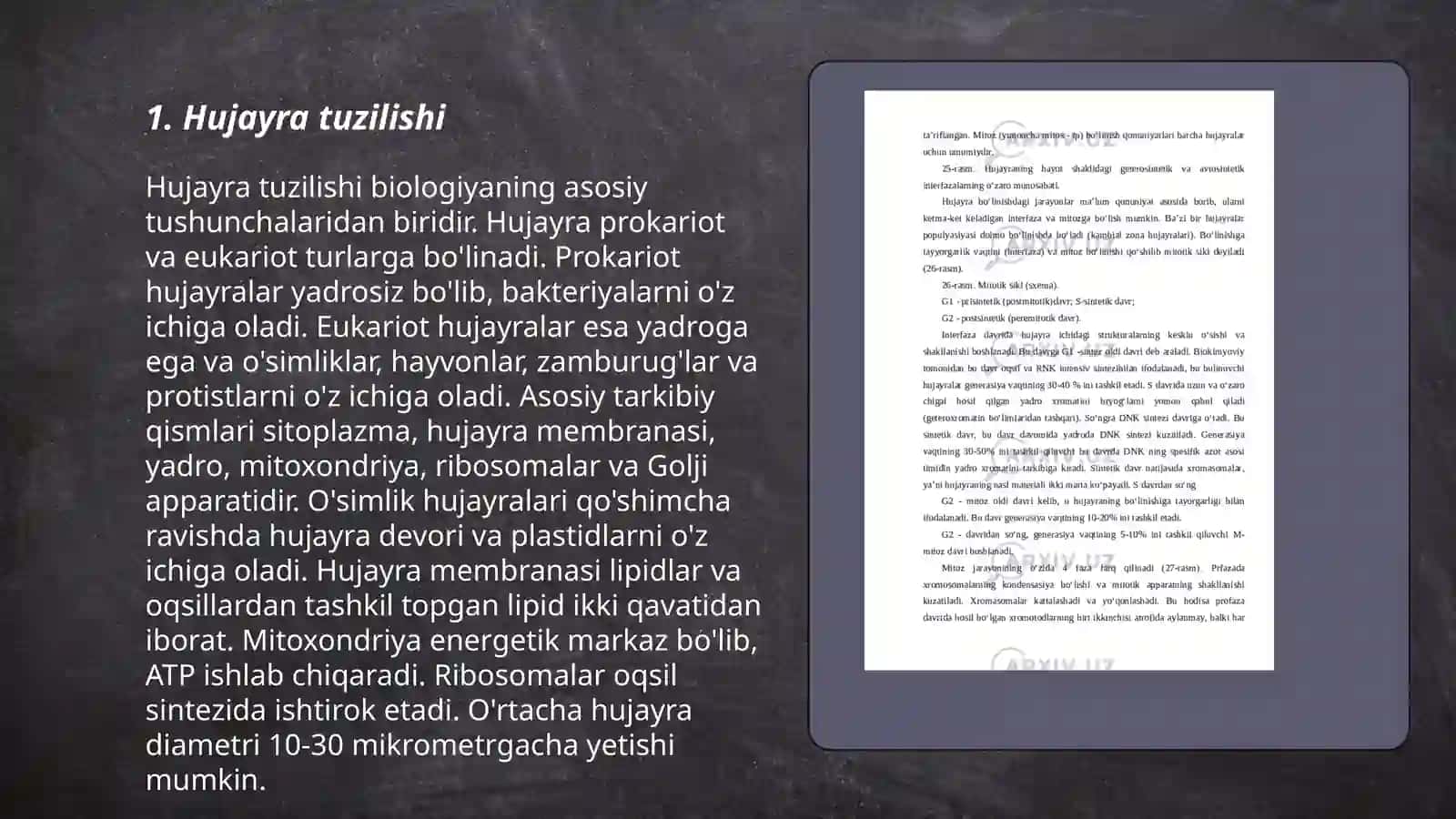 Hujayraning hayotin sikli va bolinishi 3